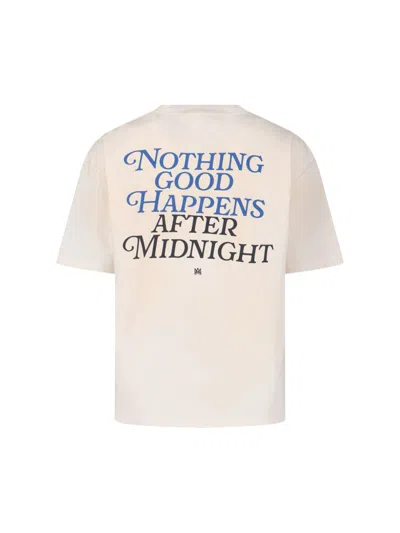 Amiri Night Graphic Print Crewneck T-shirt In Neutral