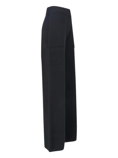 Uma Wang Ribbed Texture Wide Leg Trousers In Black