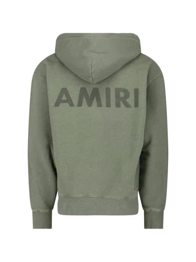 Amiri Cotton Sweatshirt Hooded Kangaroo Pocket In Green