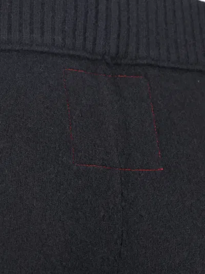 Uma Wang Ribbed Texture Wide Leg Trousers In Black