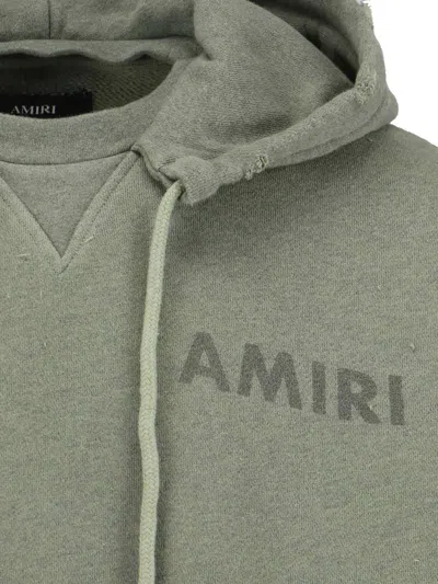 Amiri Cotton Sweatshirt Hooded Kangaroo Pocket In Green