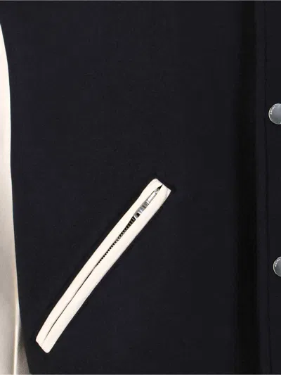 Amiri Wool Blend Bomber Jacket With Contrast Sleeves In Black