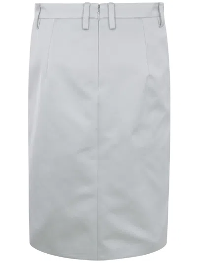 N°21 Satin Pencil Skirt In White