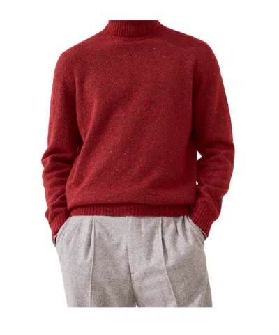 Brunello Cucinelli Cozy High Neck Knit Pullover In Red