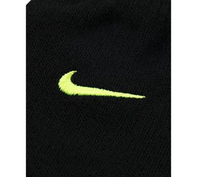 Nike Big Boys 2-piece Swoosh Repeat Beanie And Gloves Set In Black