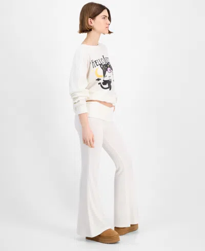 Grayson Threads, The Label Juniors Hello Kitty Thermal Fold Over Pants In White