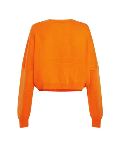 Hype And Vice Women's Tennessee Orange Tennessee Volunteers Oversized Cropped Ivy Knit Pullover Sweater In Orange