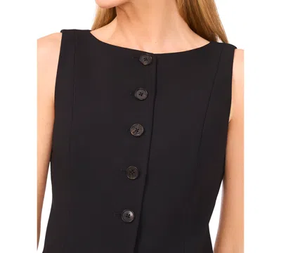 Cece Women's Boat Neck Waistcoat Top In Black