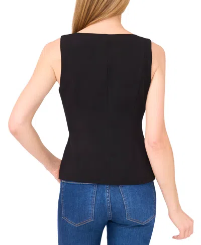Cece Women's Boat Neck Waistcoat Top In Black