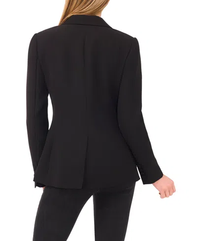 Cece Heart Button Double Breasted Blazer In Black