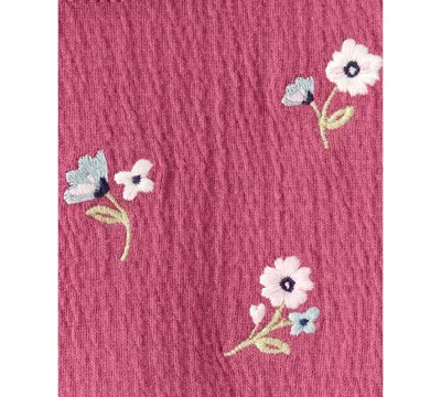 Carter's Baby Girls Long Sleeve Cuffed A-line Dress In Pink