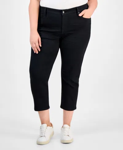 Style & Co Plus Size Mid Rise Slim Straight Ankle Jeans, Macy's Exclusive In Blue