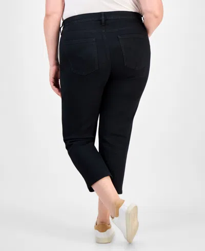 Style & Co Plus Size Mid Rise Slim Straight Ankle Jeans, Macy's Exclusive In Blue