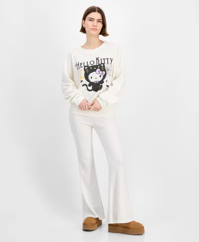 Grayson Threads, The Label Juniors' Hello Kitty Halloween Thermal Crewneck In White