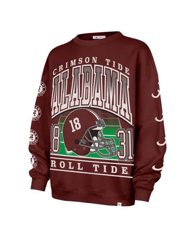47 Brand '47 Crimson Alabama Crimson Tide Go Big Oversized Pullover Sweatshirt In Brown