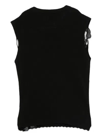 Ermanno Scervino Embellished Sleeveless Blouse In Black