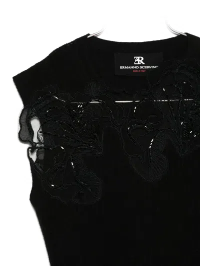 Ermanno Scervino Embellished Sleeveless Blouse In Black