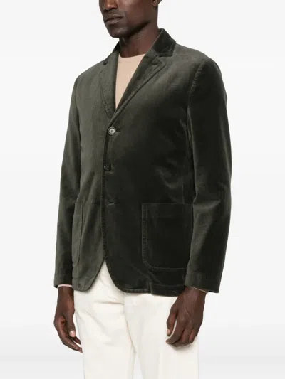 Aspesi Buttoned Patch-pocket Blazer In Green