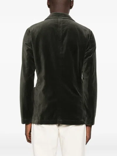 Aspesi Buttoned Patch-pocket Blazer In Green