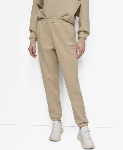 Dkny Women's Hd Logo High Waist Relaxed Joggers In Brown