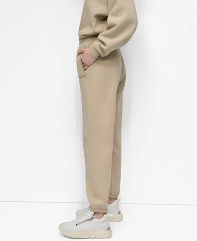 Dkny Women's Hd Logo High Waist Relaxed Joggers In Brown