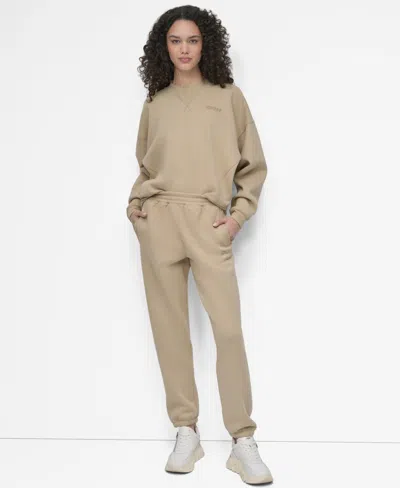 Dkny Women's Hd Logo High Waist Relaxed Joggers In Brown