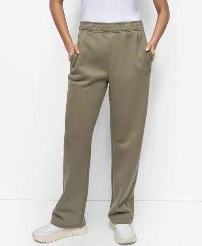 Dkny Women's Hd Logo Boyfriend Open Leg Pants In Green