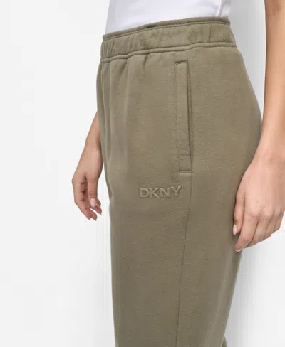 Dkny Women's Hd Logo Boyfriend Open Leg Pants In Green
