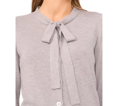 Cece Women's Tie Neck Cardigan Sweater In Gray