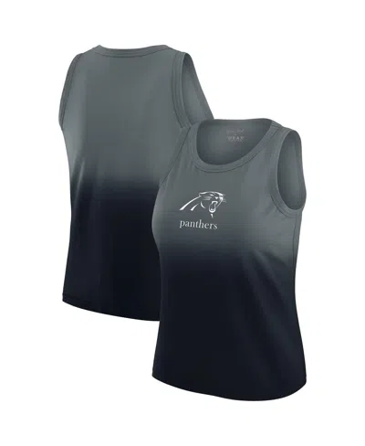 Wear By Erin Andrews X Gracie Hunt Black Carolina Panthers Ombre Tank Top In Black