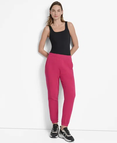 Dkny Women's Hd Logo High Waist Relaxed Joggers In Pink