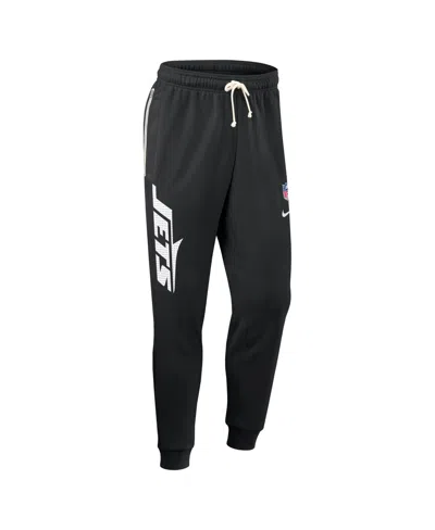 Nike Men's Black New York Jets Sideline Ground Game Performance Taper Pants In Black