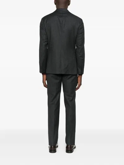 Tagliatore Single-breasted Wool Suit In Black
