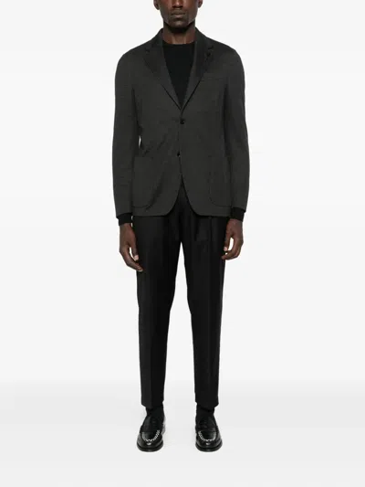 Lardini Two-button Patch-pocket Jacket In Black