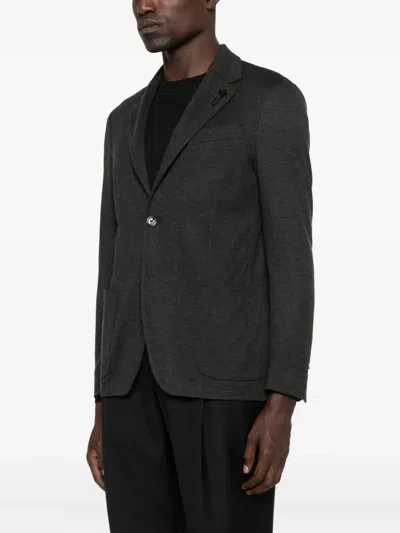 Lardini Two-button Patch-pocket Jacket In Black