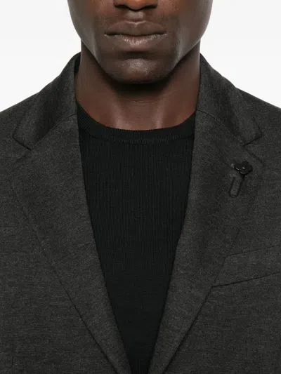 Lardini Two-button Patch-pocket Jacket In Black