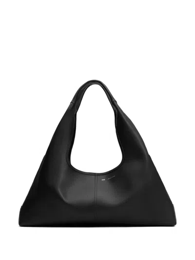 Ami Alexandre Mattiussi Etienne Leather Trapezoid Shoulder Bag In Black