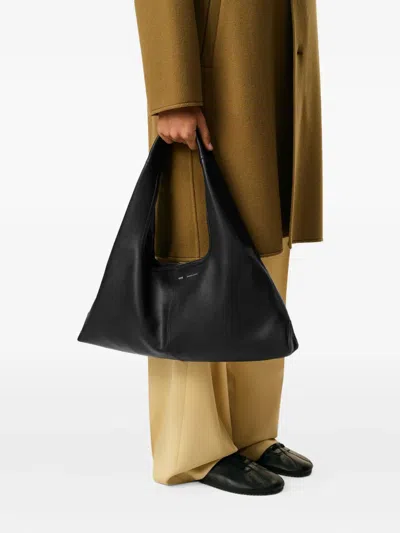 Ami Alexandre Mattiussi Etienne Leather Trapezoid Shoulder Bag In Black