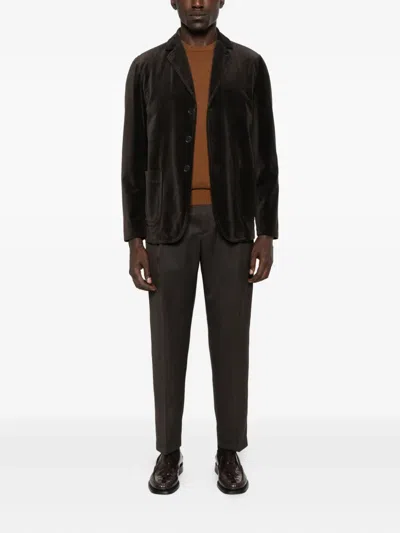 Aspesi Three-button Patch-pocket Blazer In Brown