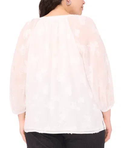 Vince Camuto Plus Size Raglan-sleeve V-neck Blouse In White