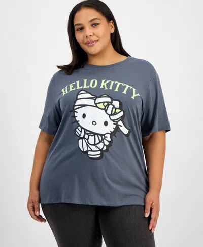 Grayson Threads, The Label Trendy Plus Size Hello Kitty Mummy T-shirt In Gray