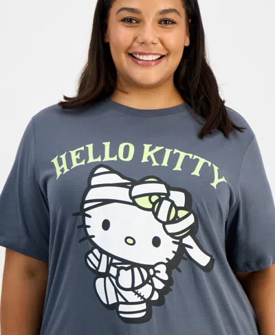 Grayson Threads, The Label Trendy Plus Size Hello Kitty Mummy T-shirt In Gray