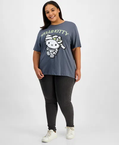 Grayson Threads, The Label Trendy Plus Size Hello Kitty Mummy T-shirt In Gray