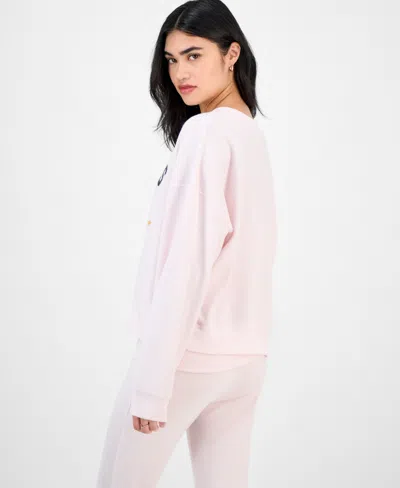 Grayson Threads, The Label Juniors' Snoopy Halloween Thermal Crewneck In Pink