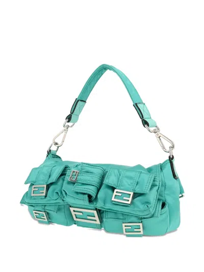 Pre-owned Fendi 2023s Multipocket Baguette Shoulder Bag In Blue