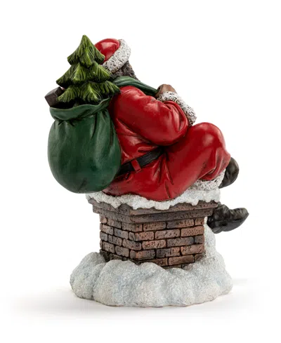 Napco 12" African American Santa On Chimney In Multi
