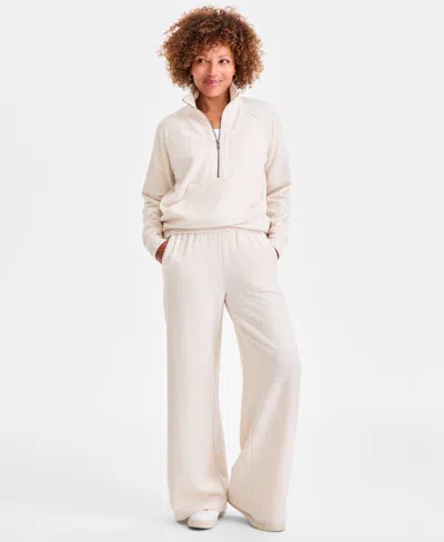 Style & Co Style Co Womens Luxsoft Fleece Half Zip Sweatshirt Xs Pxl Macys Exclusive In Gray