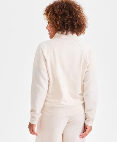 Style & Co Style Co Womens Luxsoft Fleece Half Zip Sweatshirt Xs Pxl Macys Exclusive In Gray