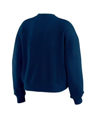 Wear By Erin Andrews Cream Tennessee Titans Knitted Tri-blend Long Sleeve T-shirt & Pants Lounge Se In Blue