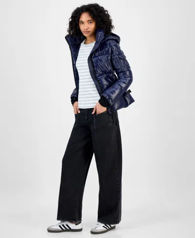 S13 Women's Kylie Hooded Water-resistant Puffer Coat In Blue